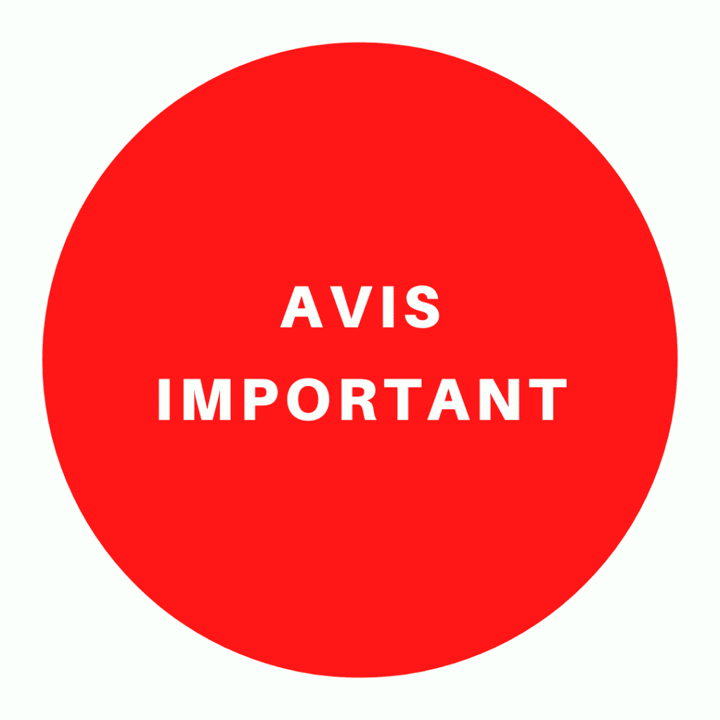 Coronavirus (COVID-19) : Avis important